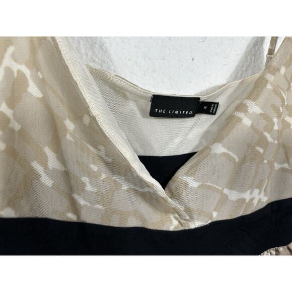 Vintage Y2K Cami Tank Top The Limited Size M Mesh Nylon Beige Geometric - Picture 7 of 9